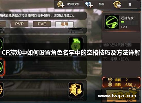 CF游戏中如何设置角色名字中的空格技巧及方法详解